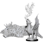 D&D Miniature - Gold Dragon Wyrmling & Small Treasure Pile