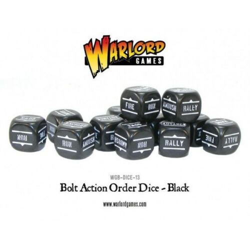 Bolt Action Order Dice Black (12)