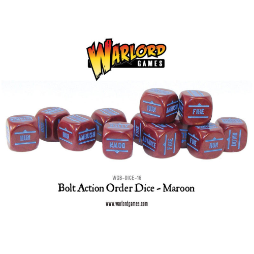Bolt Action Order Dice Maroon (12)