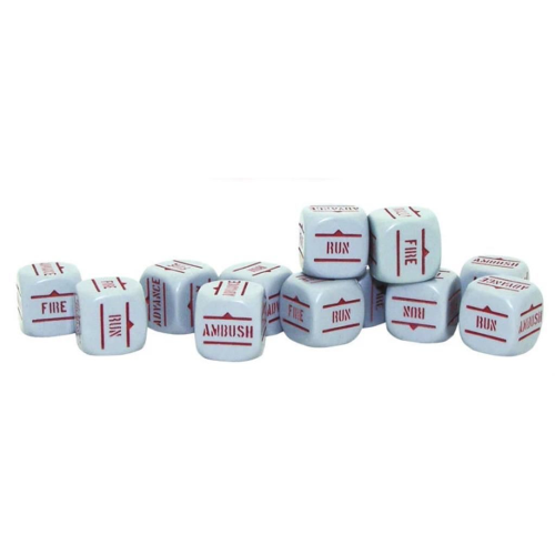 Bolt Action Order Dice Grey with Red (12)