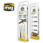 Ammo of Mig Set di 4 Pennelli per Chipping e Dettagli