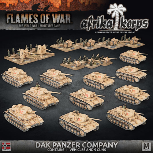 Flames of War German Afrika Korps Mid War Army Deal (Plastic)