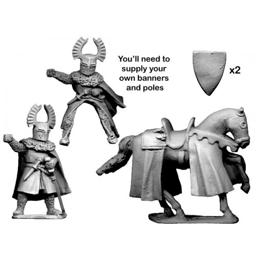 Crusader Miniatures Mounted Teutonic Knight Banner Bearer