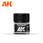 AK INTERACTIVE: Flat Black 10ml colore acrilico lacquer REAL COLOR