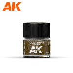 AK INTERACTIVE: Olive Drab Faded 10ml colore acrilico lacquer REAL COLOR