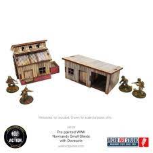 Bolt Action Pre-Painted WW2 Normandy Small Sheds with Dovecote