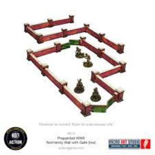 Bolt Action Pre-Painted WW2 Normandy Walls with Gate (Low)