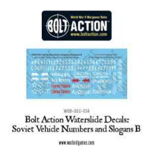 Bolt Action Soviet Decal Slogan and Numbers B Decals