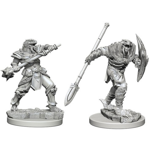 D&D Miniature - Dragonborn Fighter with Spear Male