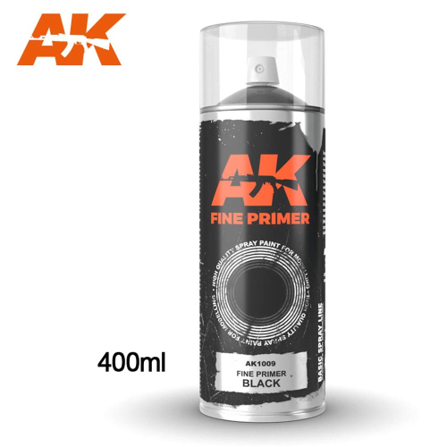 AK Interactive Fine Primer Black Spray 400ml