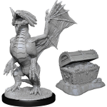 D&D Miniature - Bronze Dragon Wyrmling & Pile of Sea Found Treasure