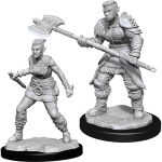 D&D Miniature - Orc Barbarian Female