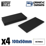 Green Stuff World Hollow Plastic Rectangle Base 100x50mm (x4)