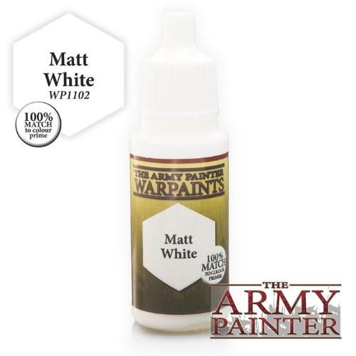 Tempus Fugit Shop  WP1102 - Army Painter Warpaints Matt White Colore  Acrilico da 18ml (WP1102 Matt White) - Army Painter