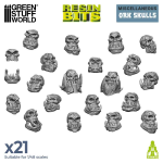 Green Stuff World Ork Skulls (21pz)