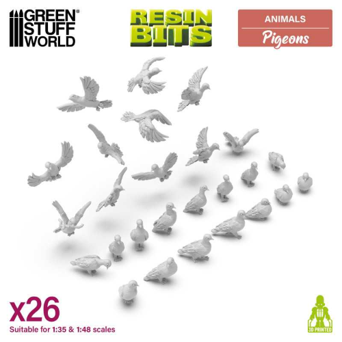 Green Stuff World Pigeons (26pz)