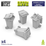 Green Stuff World Plastic Trash Bins (4pz)