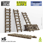 Green Stuff World Large Wooden Ladders (6pz)