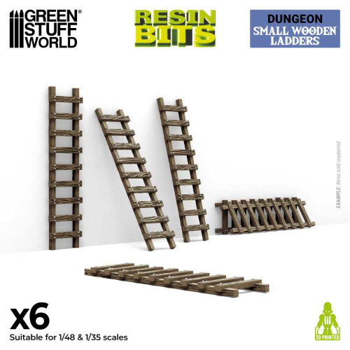 Green Stuff World Small Wooden Ladders (6pz)