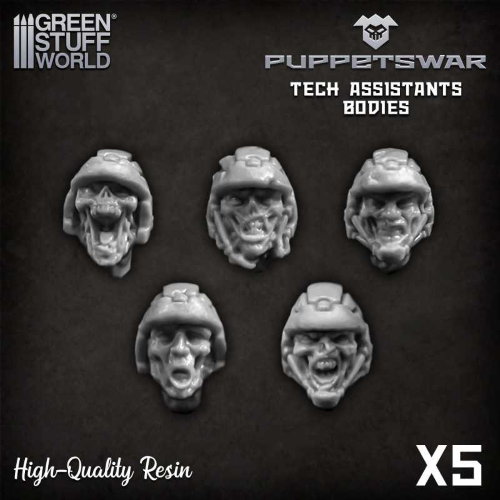 Green Stuff World Puppetswar Zombie Troopers Heads (5pz)