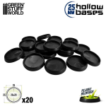 Green Stuff World Hollow Plastic Round Bases 25mm (20pz)