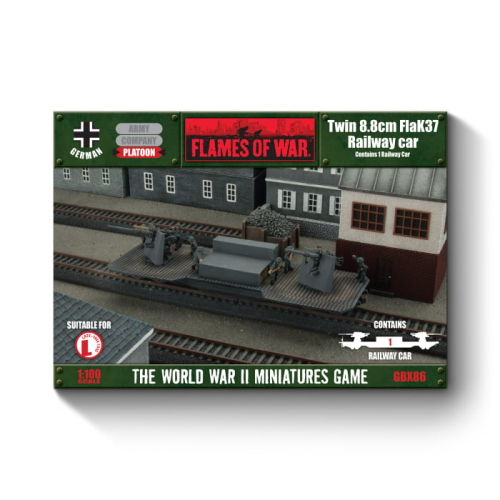 Flames of War German Armoured Train Twin 8.8cm FlaK Railway Car (1 Car)