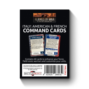 Flames of War Italy American and French Command Cards (60 Cards)