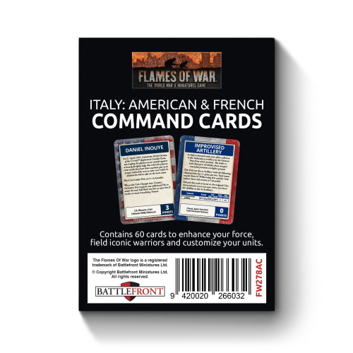 Flames of War Italy American and French Command Cards (60 Cards)