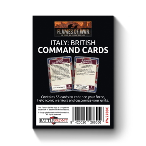 Flames of War Italy British Command Cards (55 Cards)