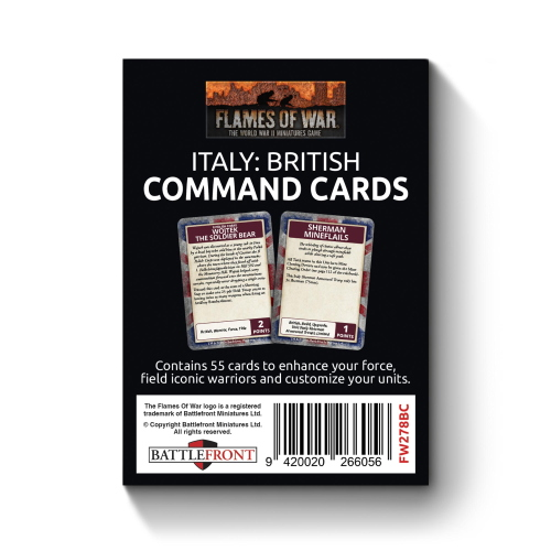 Flames of War Italy British Command Cards (55 Cards)