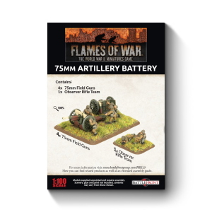 Flames of War Polish 75mm Artillery Battery (4x Guns 1x Observer)