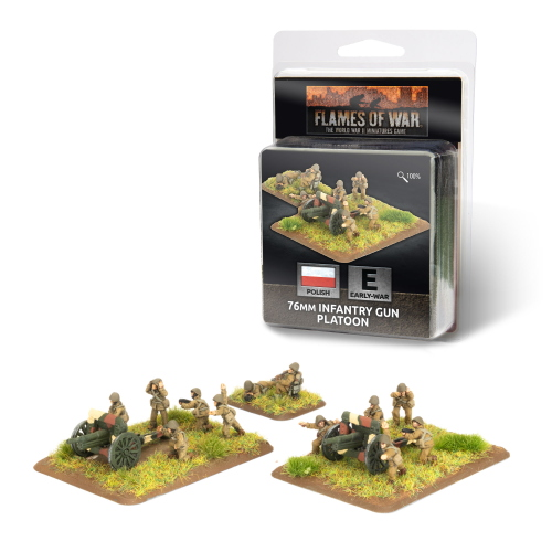 Flames of War Polish 76mm Infantry Gun Platoon (2x Guns 1x Observer)