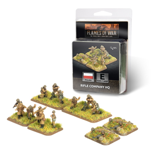 Flames of War Polish Rifle Company HQ (2x Guns, 2x Anti Tank Rifle, 2x Command Team)